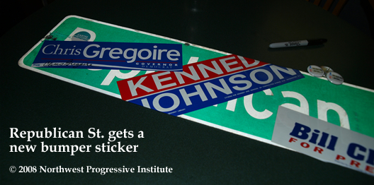 Republican St gets a new bumper sticker