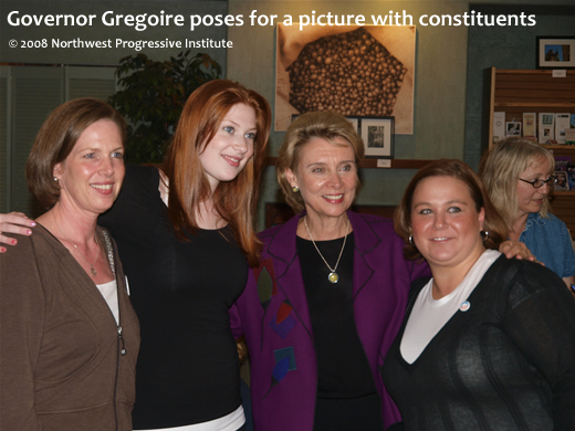 Governor Gregoire poses for a picture with constituents