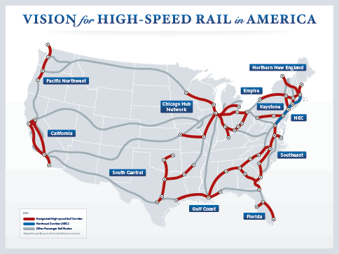 Obama High Speed Rail Map
