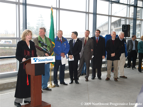 Elected leaders speak at the grand opening of Airport Link
