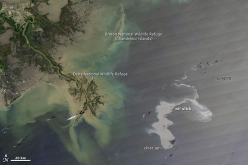 Satellite view of Deepwater Horizon mess