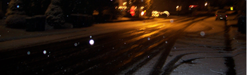 Snow falling in Redmond