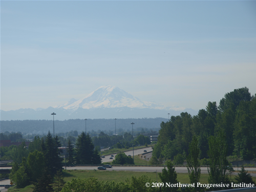 View of Mount Rainier from Central Link