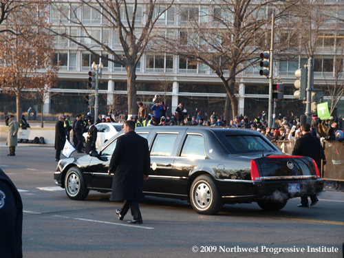 Biden limo in the Inaugural Parade