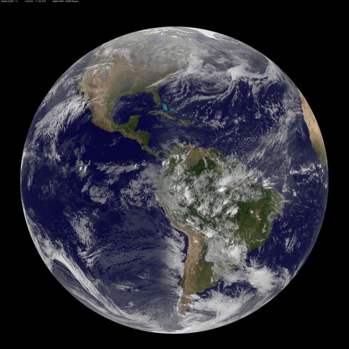 The Americas, seen from space during the 2014 vernal equinox 