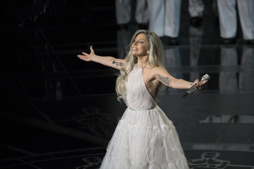 Lady Gaga takes in Dolby Theatre applause after performing Sound of Music medley