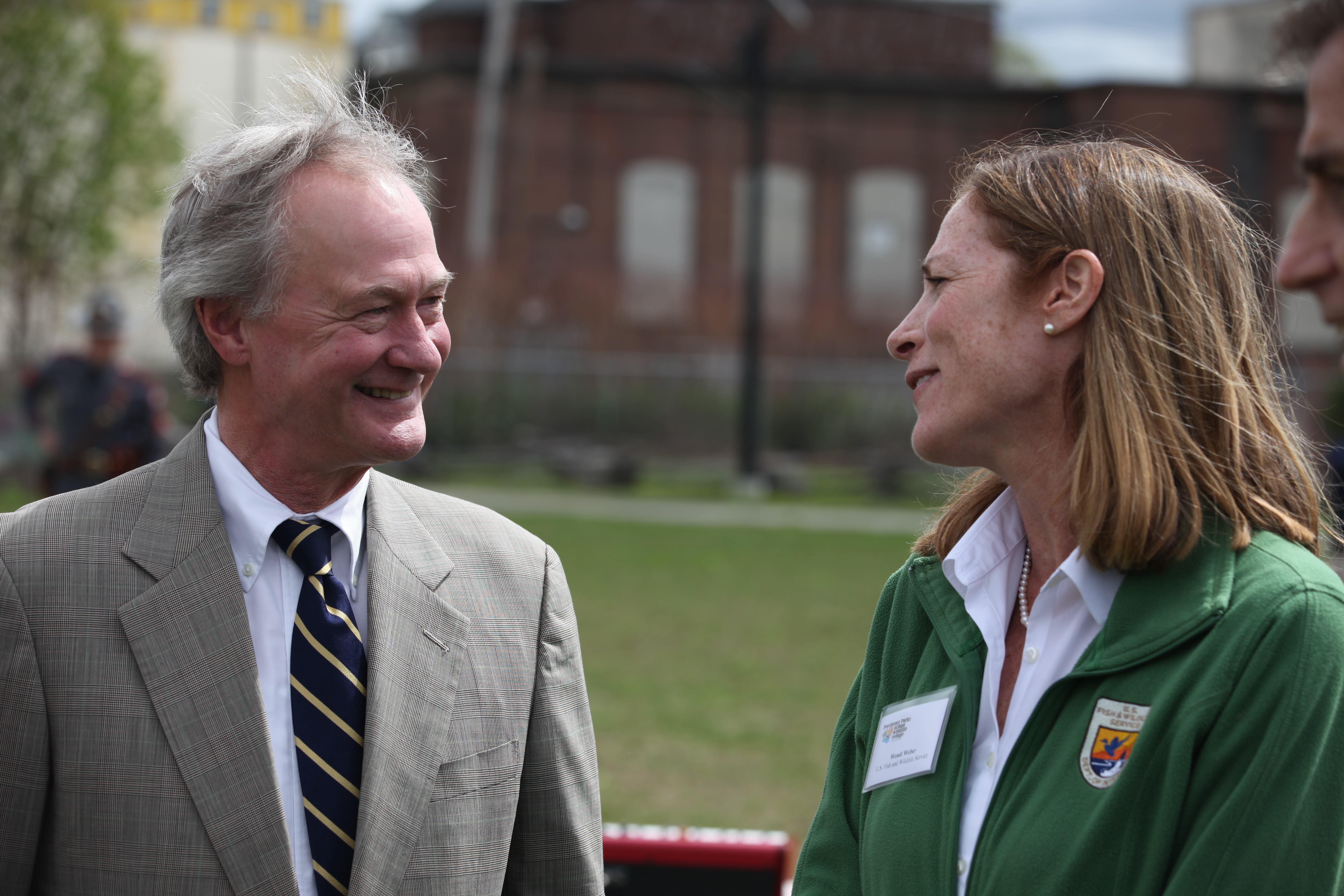 Governor Lincoln Chafee and Service Northeast Regional Director Wendi Weber