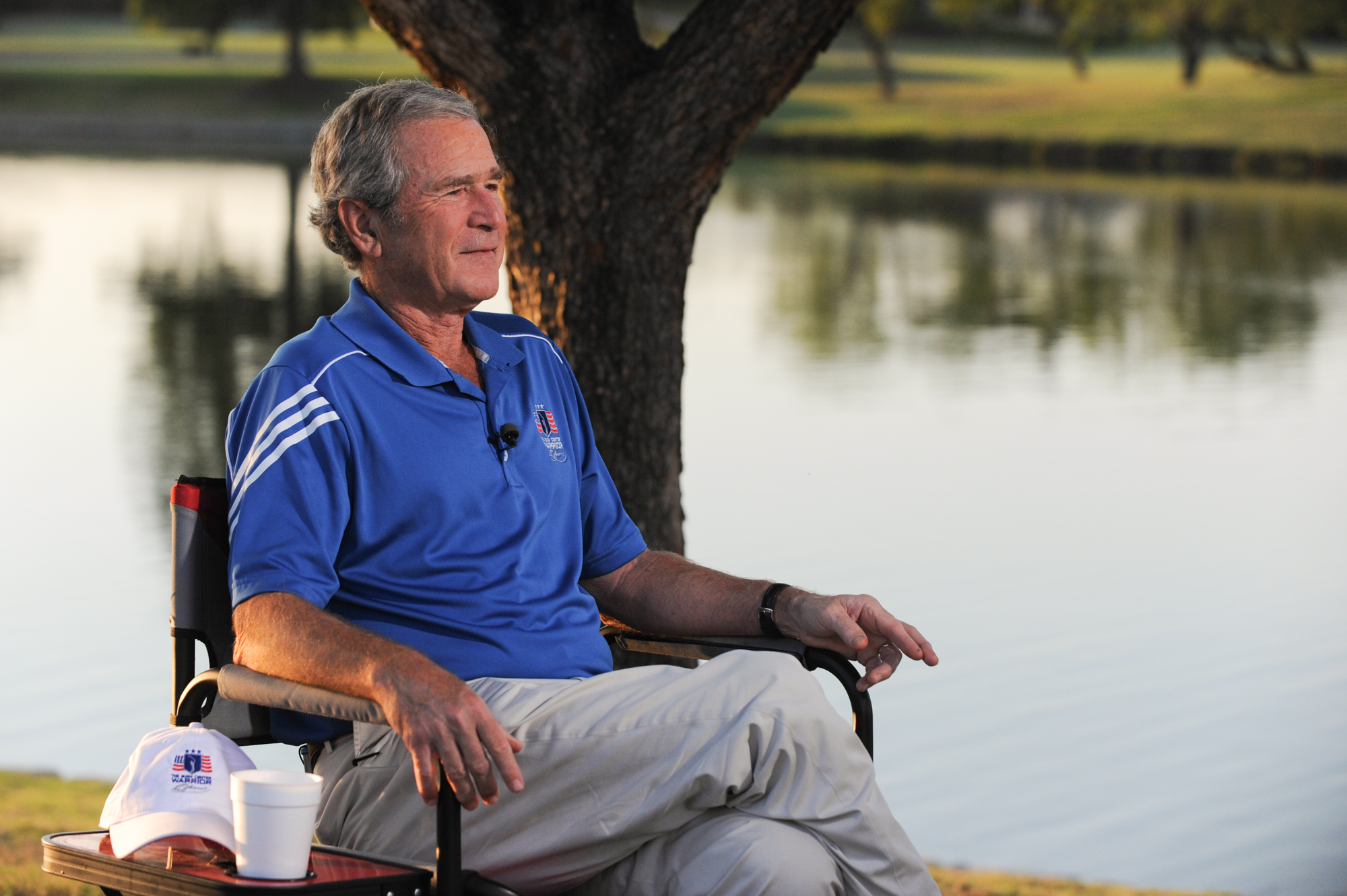 George W. Bush reclines