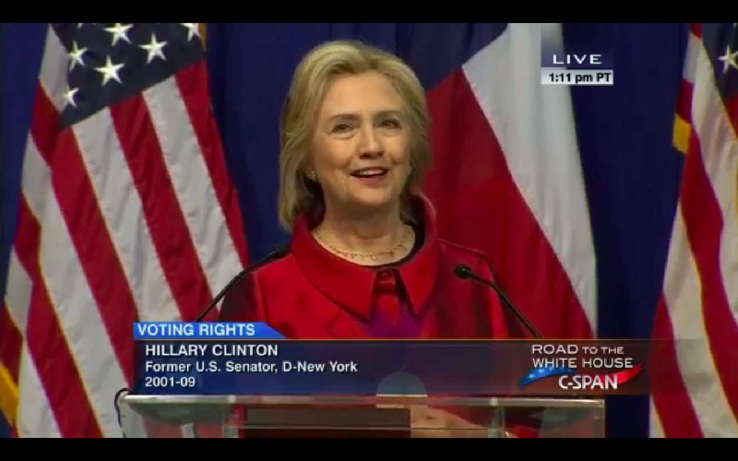 Hillary Clinton speaks on voting rights