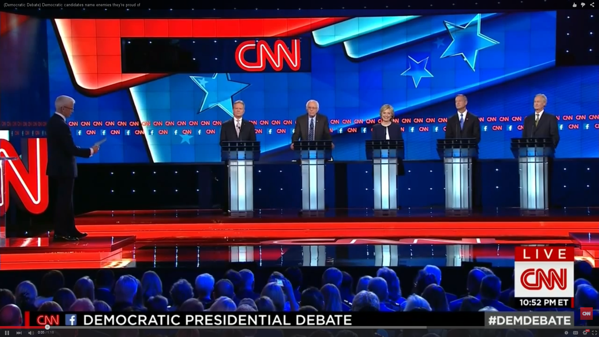 Democratic presidential candidates stand together