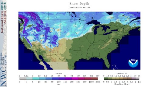 Snow depth map