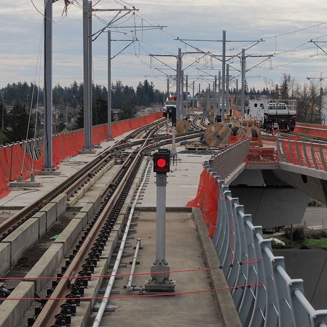 This is where Link is going next: View of the tracks south of SeaTac/Airport Station, which will carry trains to Angle Lake