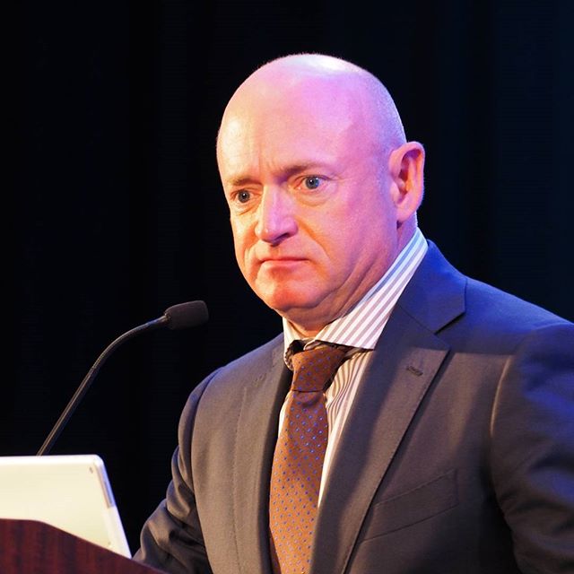Retired astronaut Mark Kelly speaks at the Washington Alliance for Responsibility's fourth annual luncheon