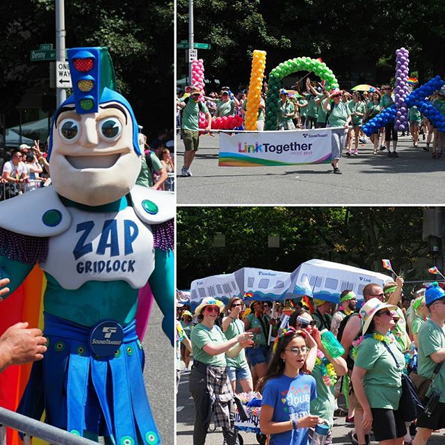 Scenes from Seattle Pride 2017: Sound Transit represents with "Link Together"