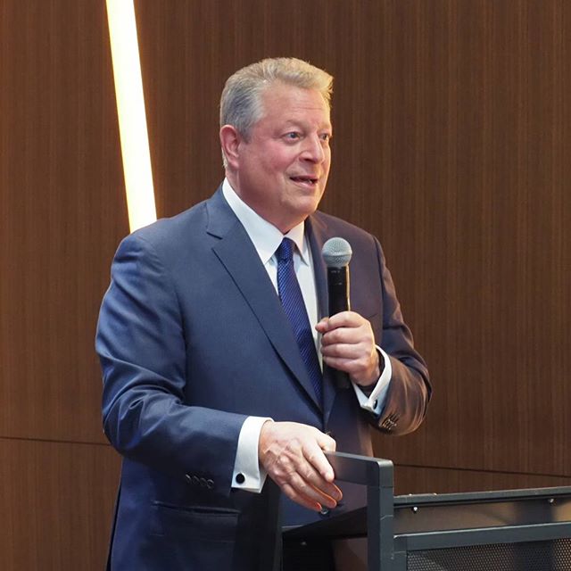 Al Gore addresses the Climate Reality Leadership Corps following the first day of the project's thirty-fifth training in Bellevue