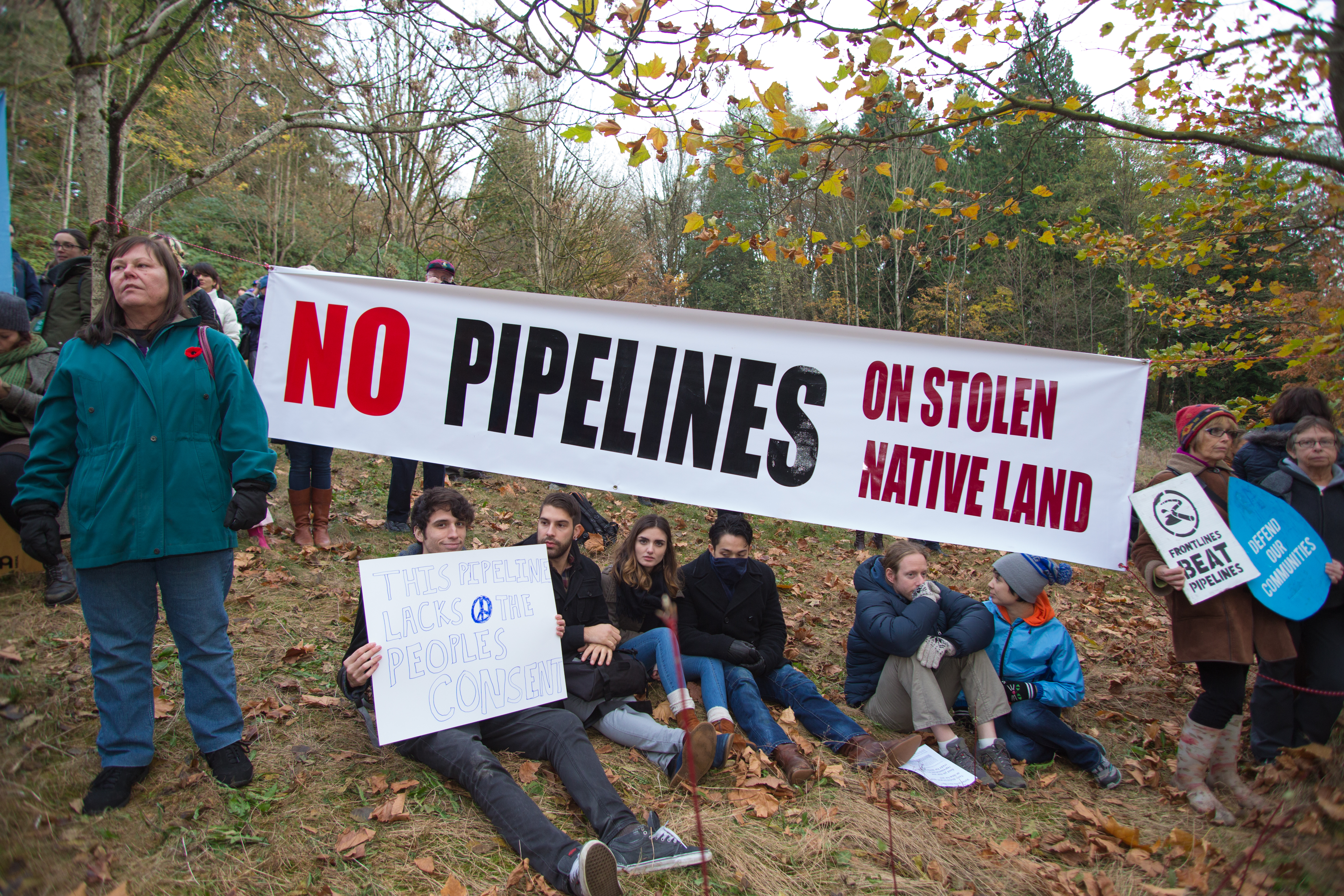 No pipelines on stolen Native land: Kinder Morgan protest