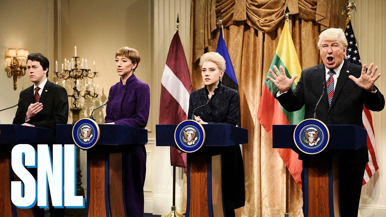 SNL spoofs Trump's press conference with the Baltic states