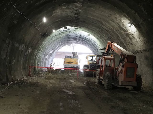 The newly excavated north portal of East Link's downtown Bellevue tunnel