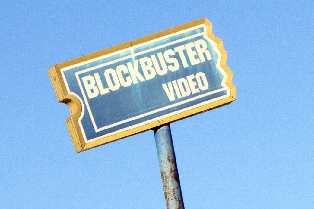 Blockbuster video sign