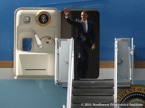 President Obama waves