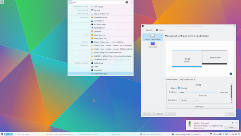 Screenshot of Kubuntu 15.04 Vivid Vervet