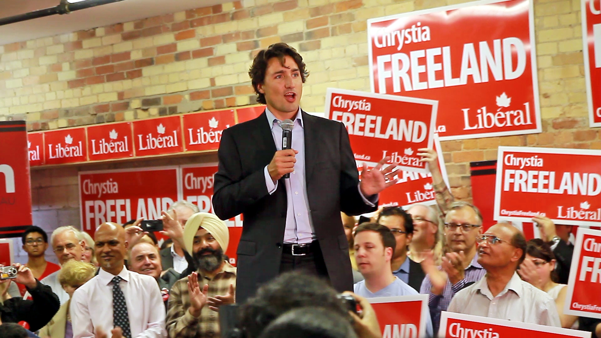 Justin Trudeau on the campaign trail