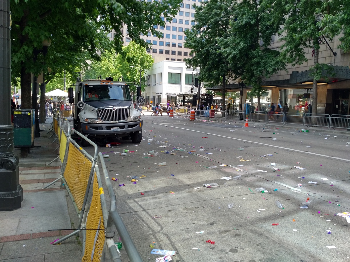 Trash at the 2017 Seattle Pride Parade
