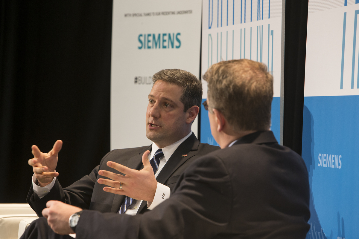 Tim Ryan speaking at a Siemens event