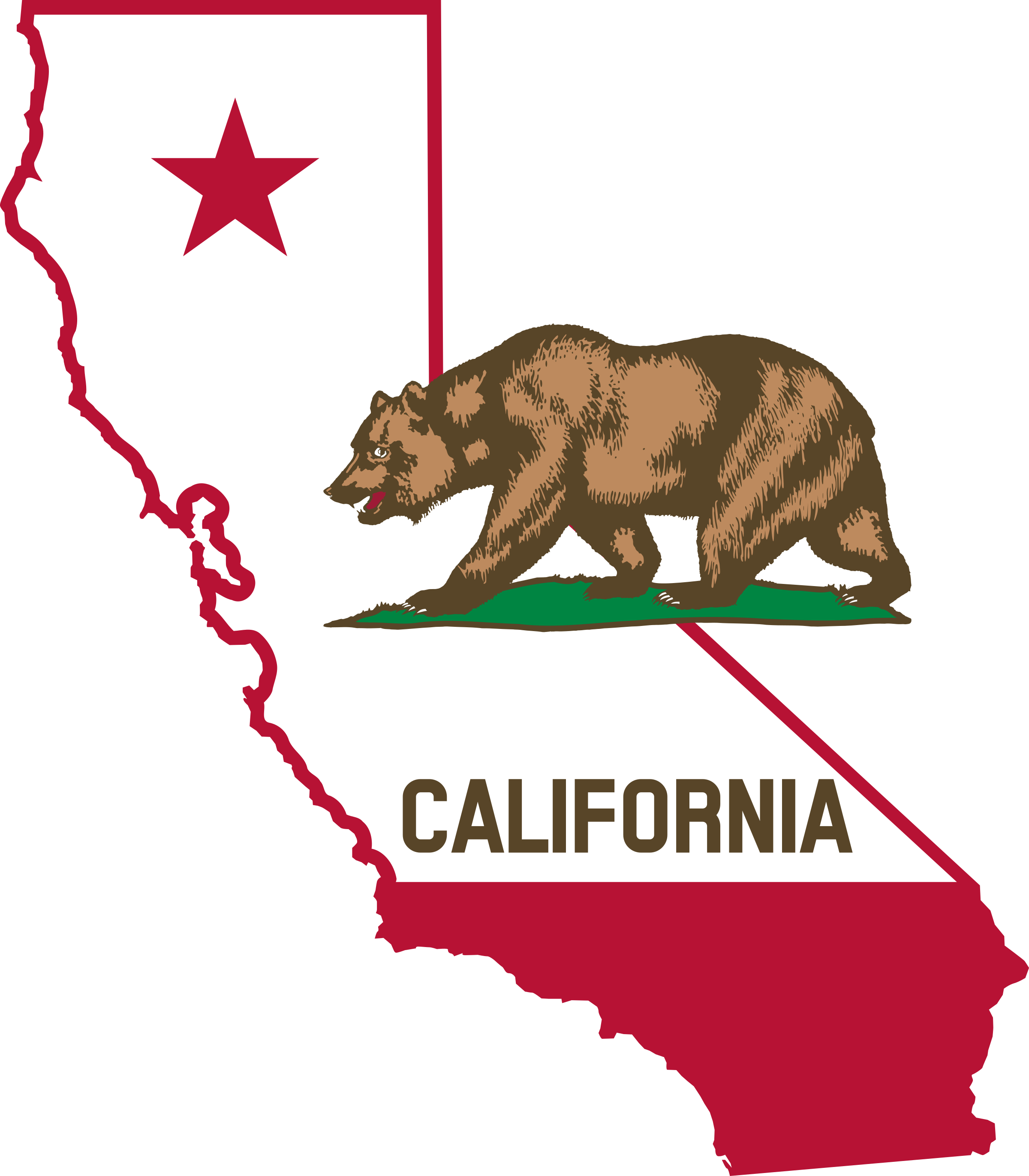 Outline of California with Bear Flag