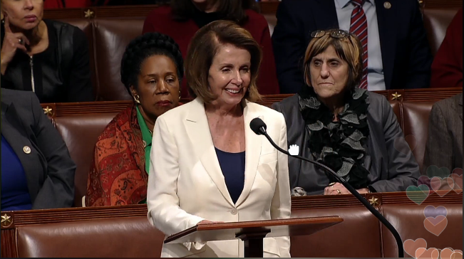 Nancy Pelosi speaking on the floor of the House