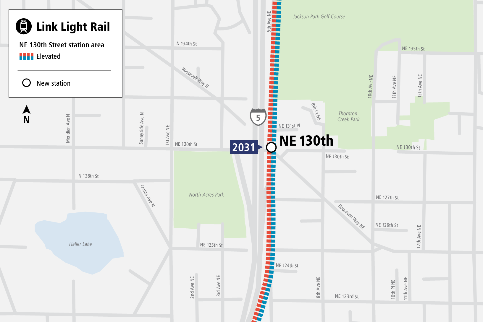 Map of NE 130th infill station