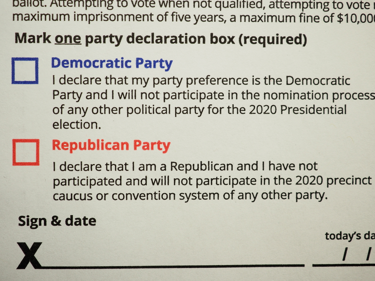 Party ballot declarations