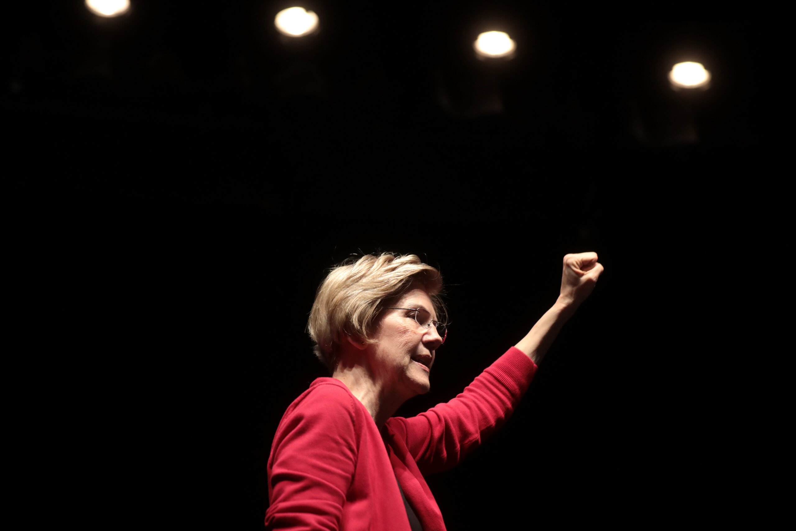 Elizabeth Warren speaks to supporters in Las Vegas in February