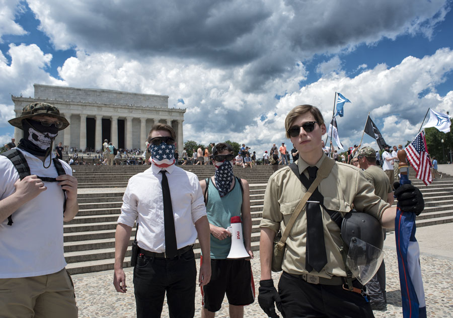 White supremacists at a right wing rally
