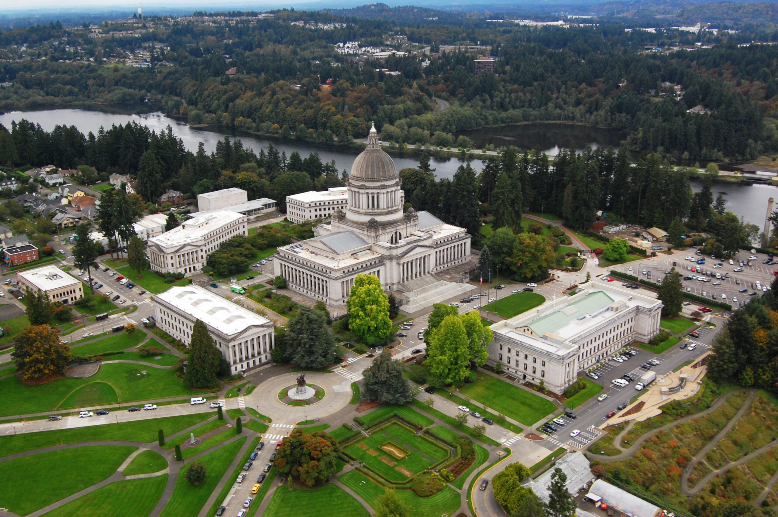 Aerial view of the Washington State Capitol Campus