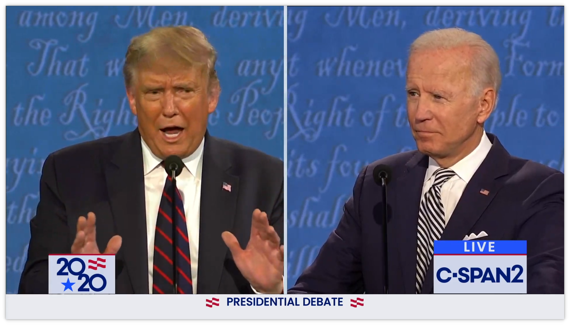 Donald Trump versus Joe Biden, first 2020 debate