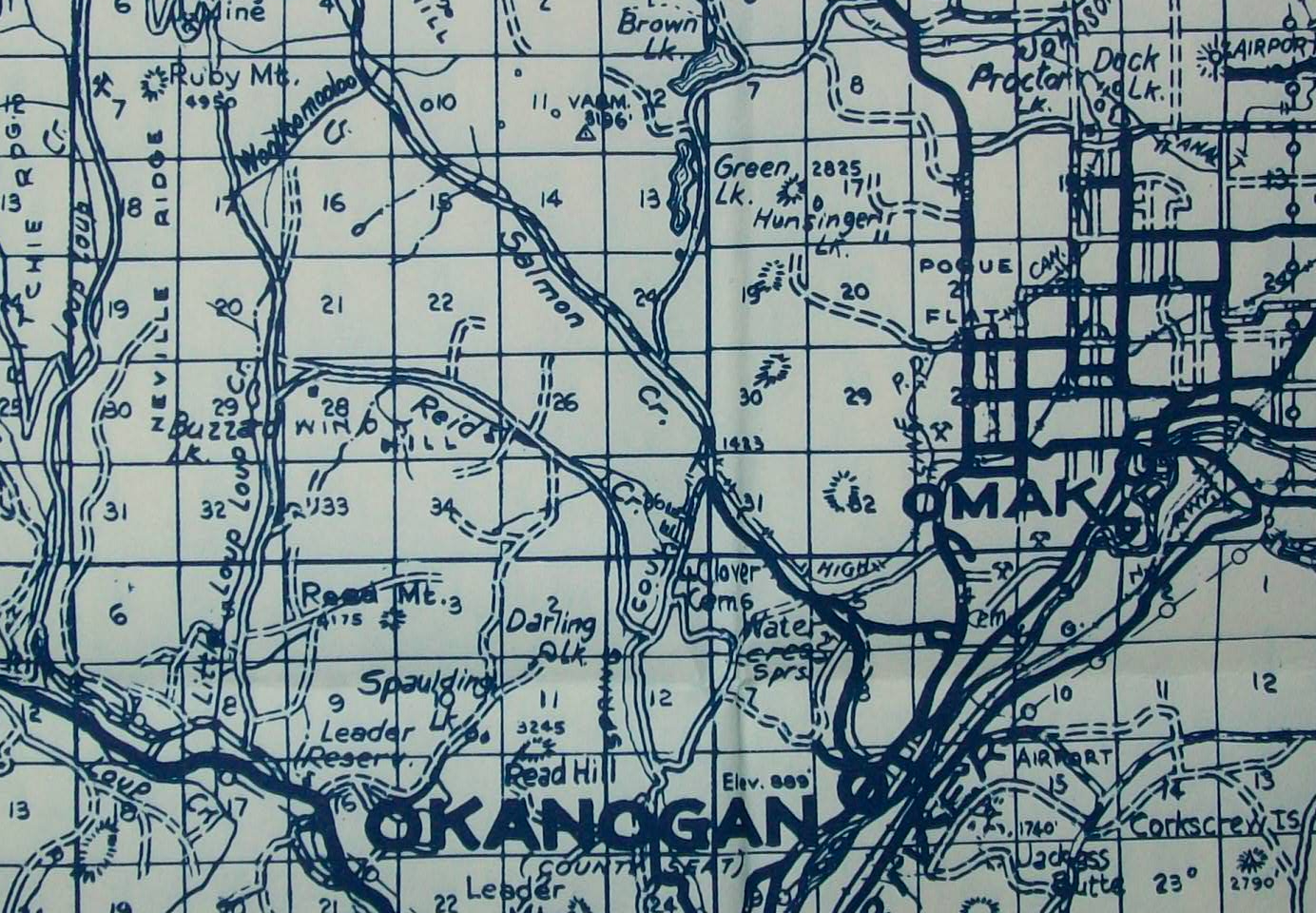 An old map of Okanogan County