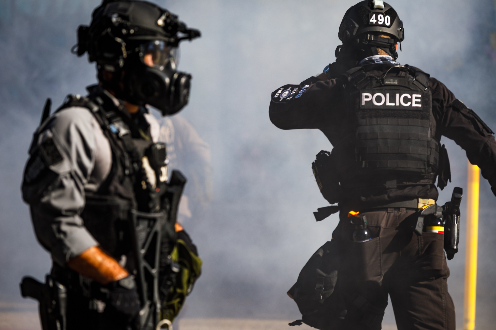 Seattle PD officers confront protesters, July 2021