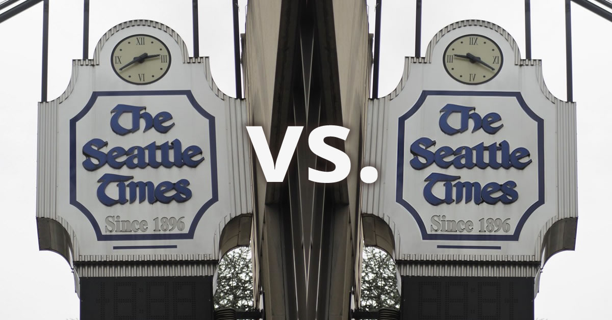 Flashback Series Graphic: Seattle Times vs. Seattle Times
