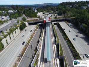Mercer Island Station, view three (East Link aerial tour)