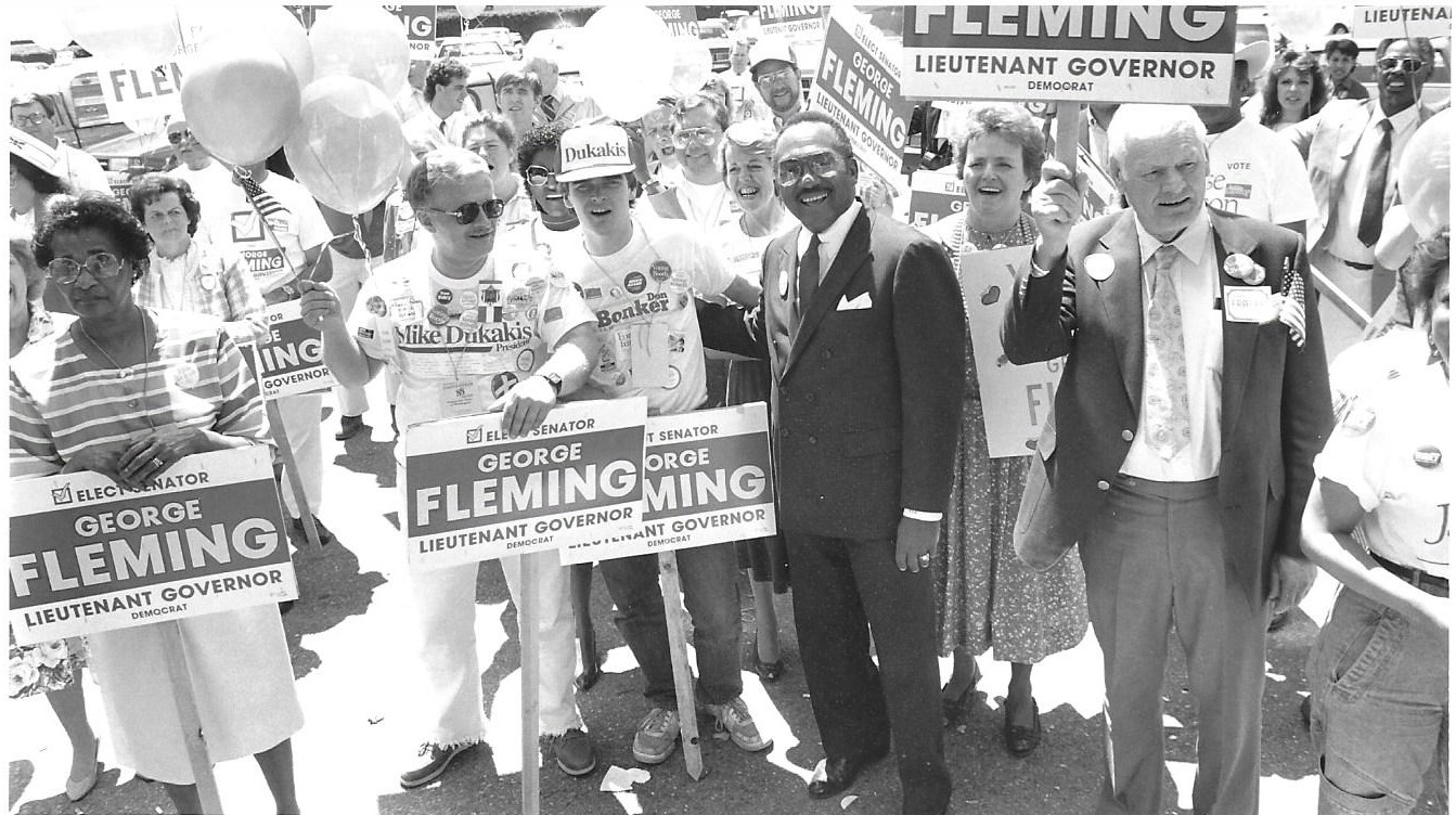 George Fleming with supporters
