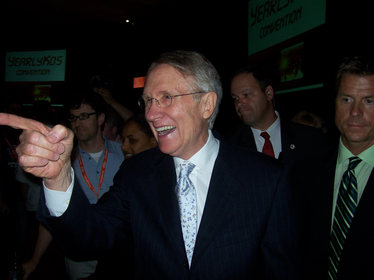 Senator Harry Reid greets attendees of YearlyKos 2006