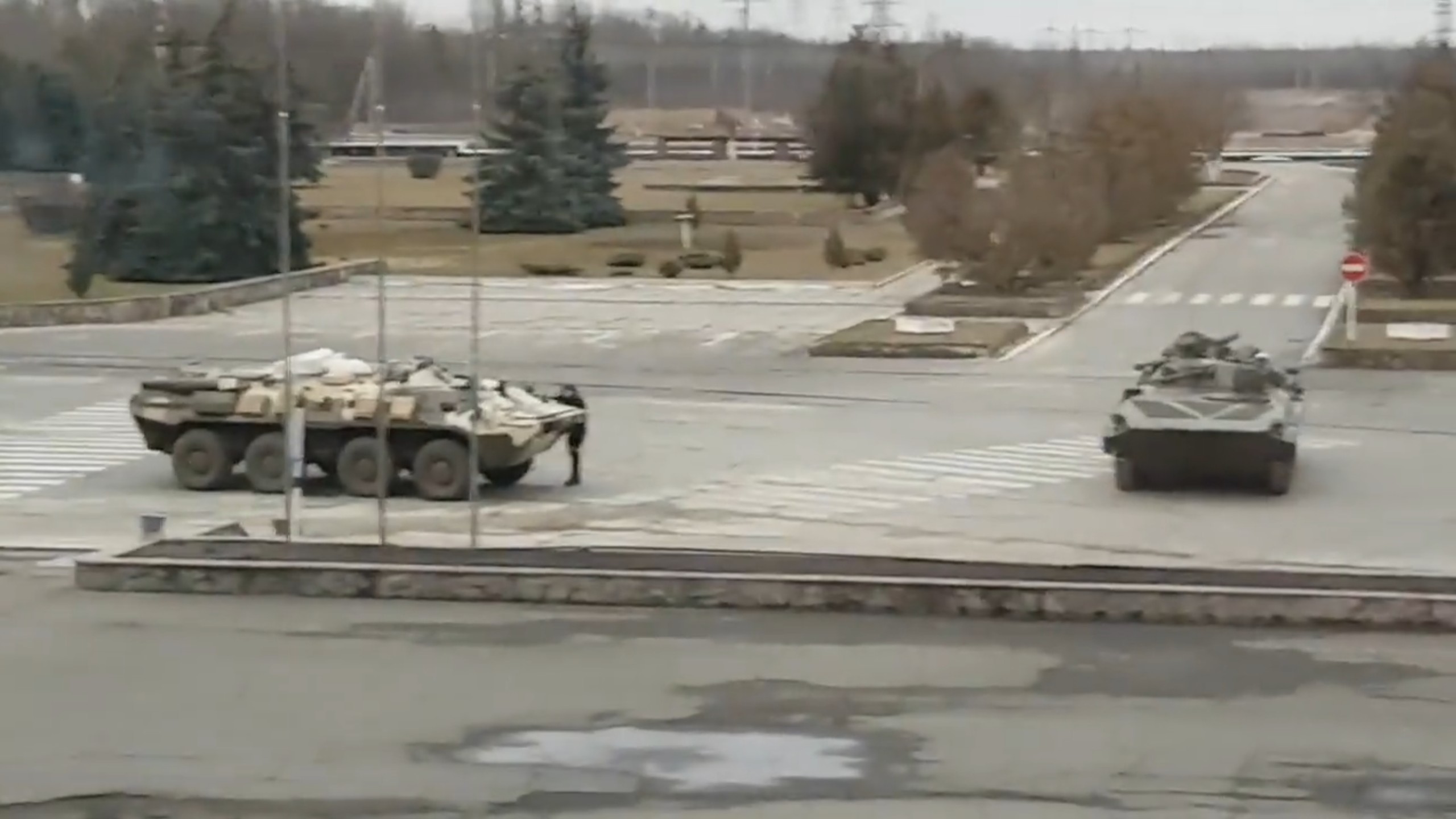 Russian armored vehicles in Chernobyl