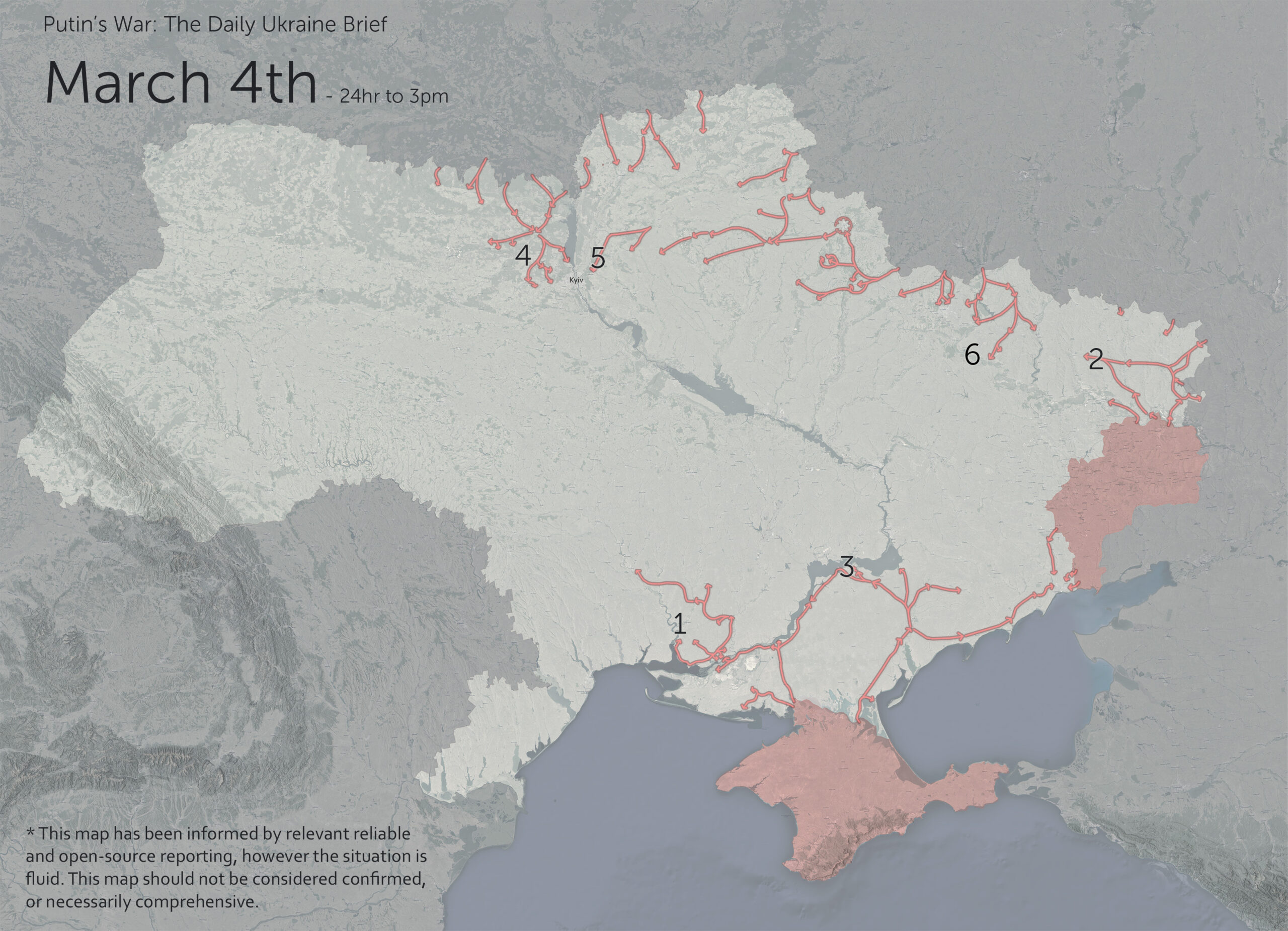 March 4th war map in Ukraine by Nathan Ruser