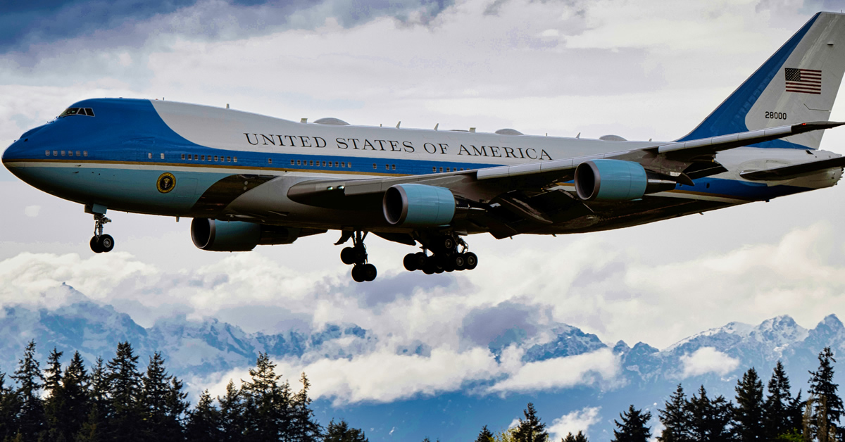 Air Force One lands in Seattle on April 22nd, 2022