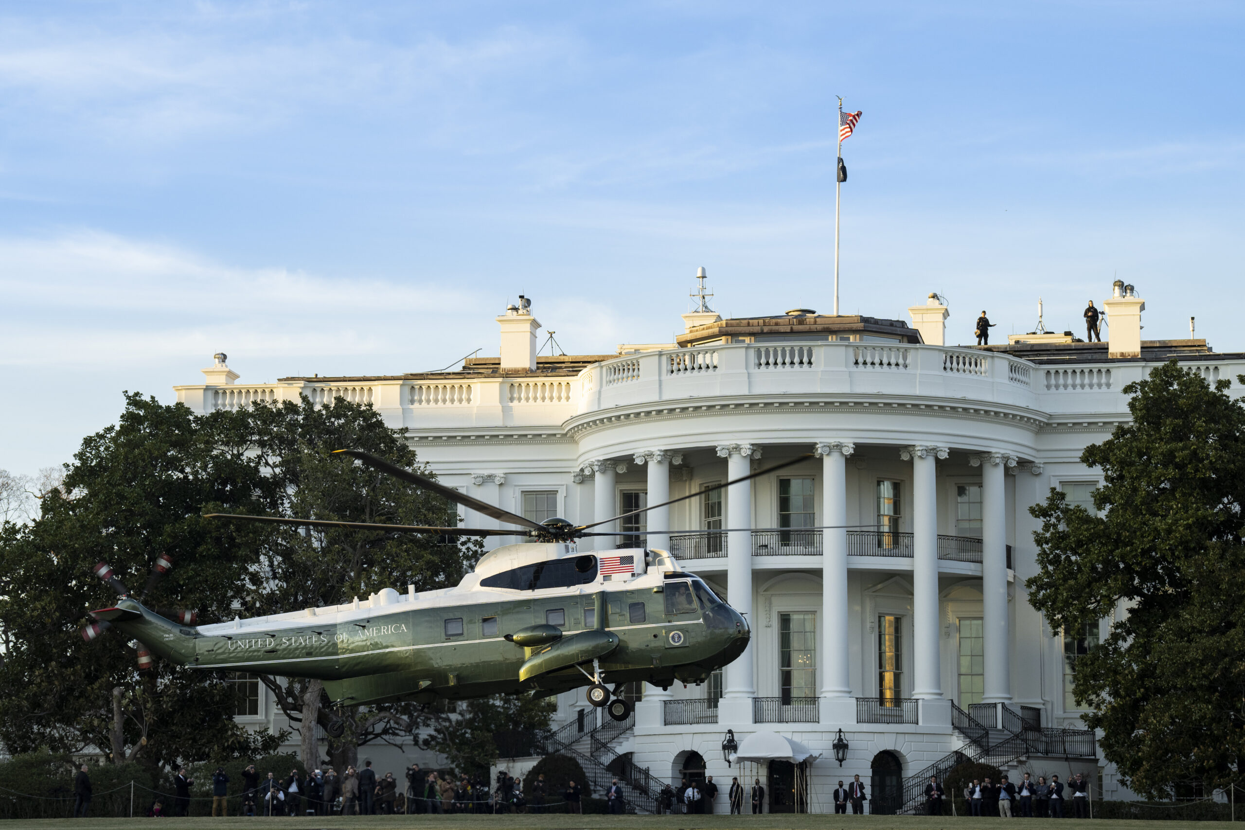 Marine One departs the White House