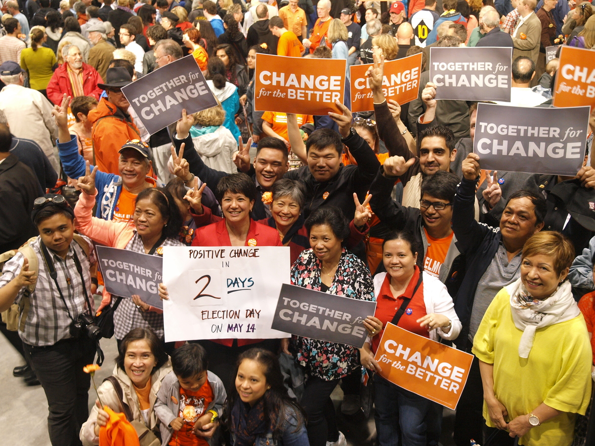 BCNDP supporters rally ahead of a provincial election