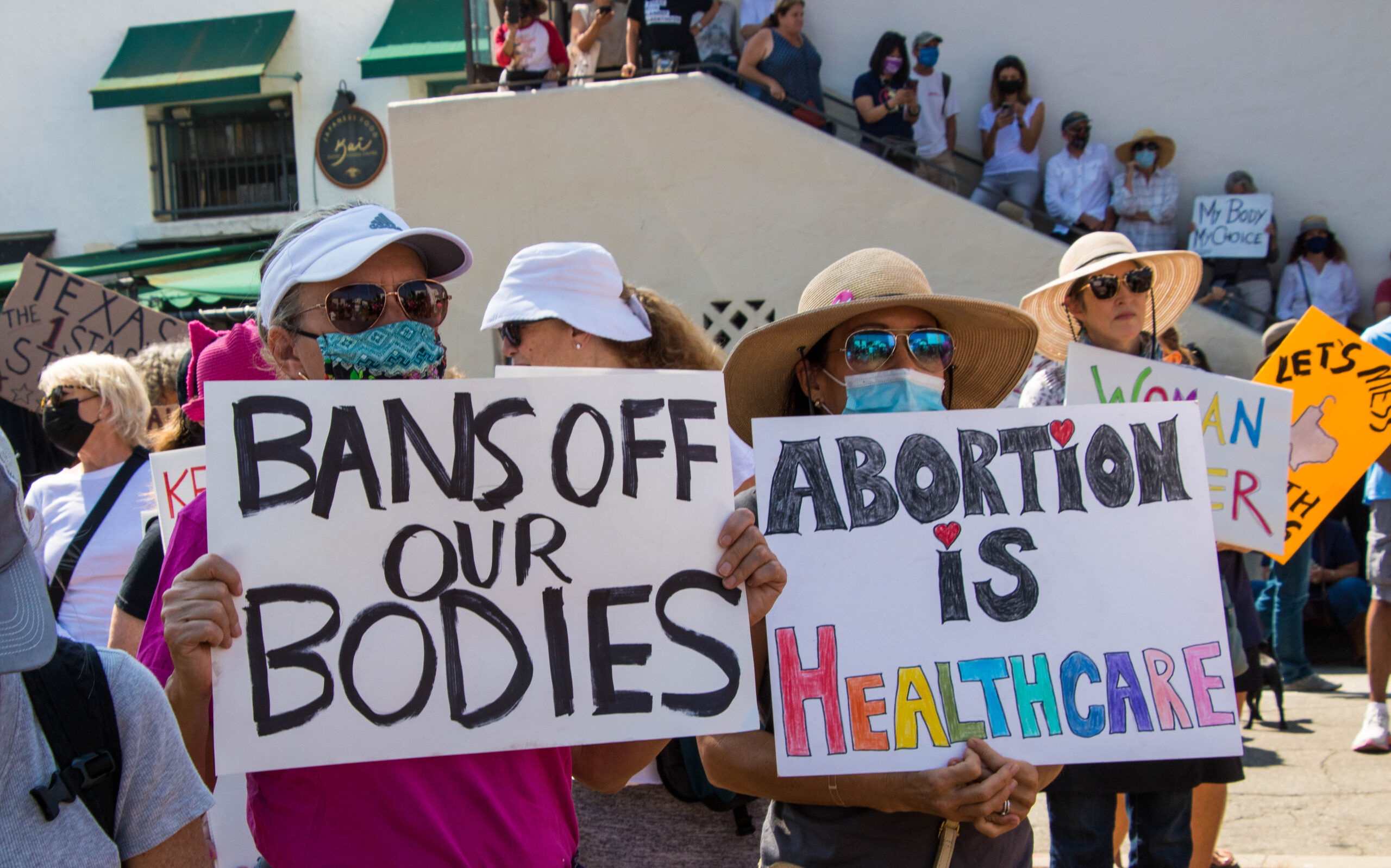 Bans off our bodies / abortion is healthcare rally signs
