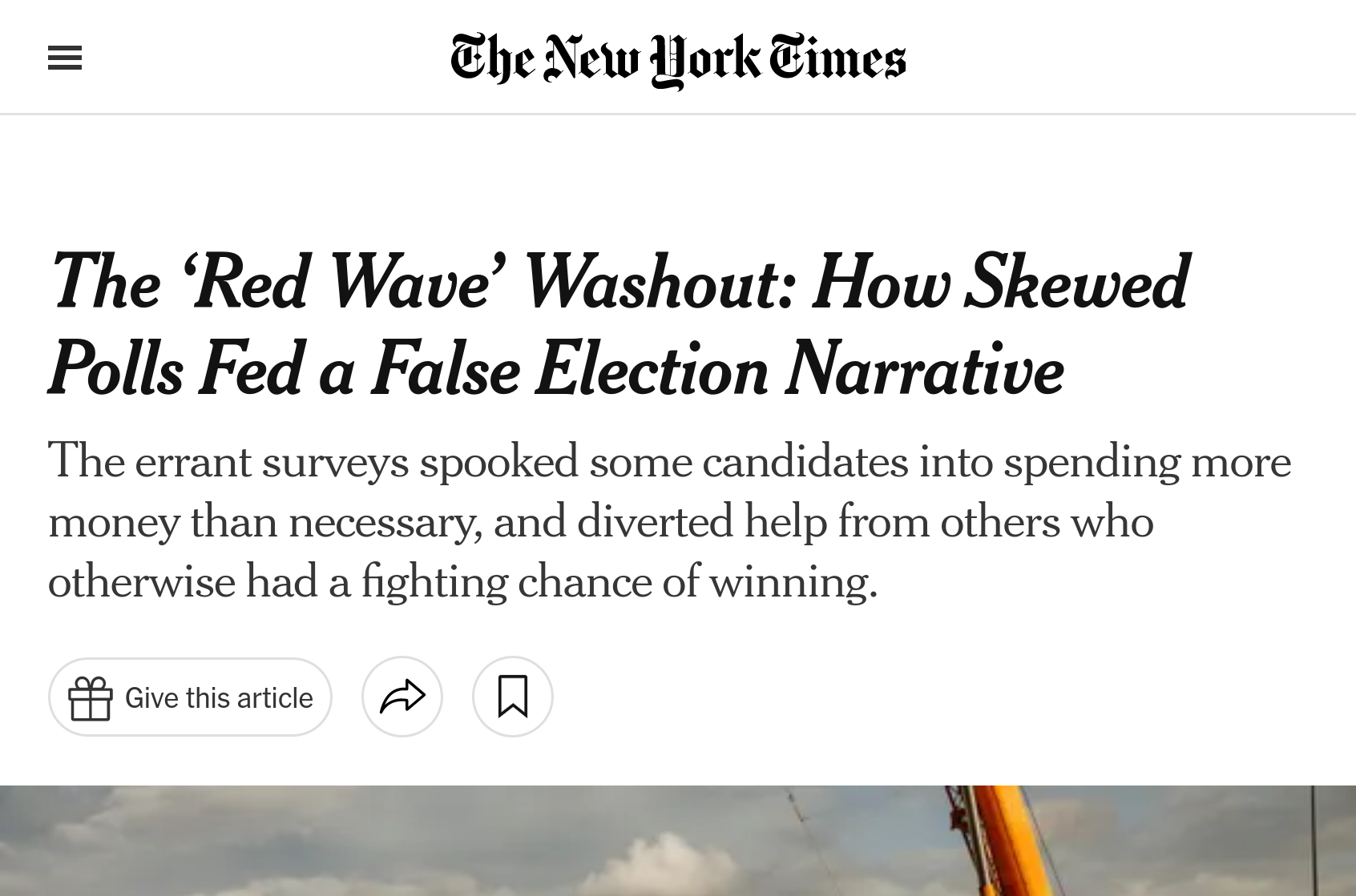 NYT Headline: The "Red Wave" Washout