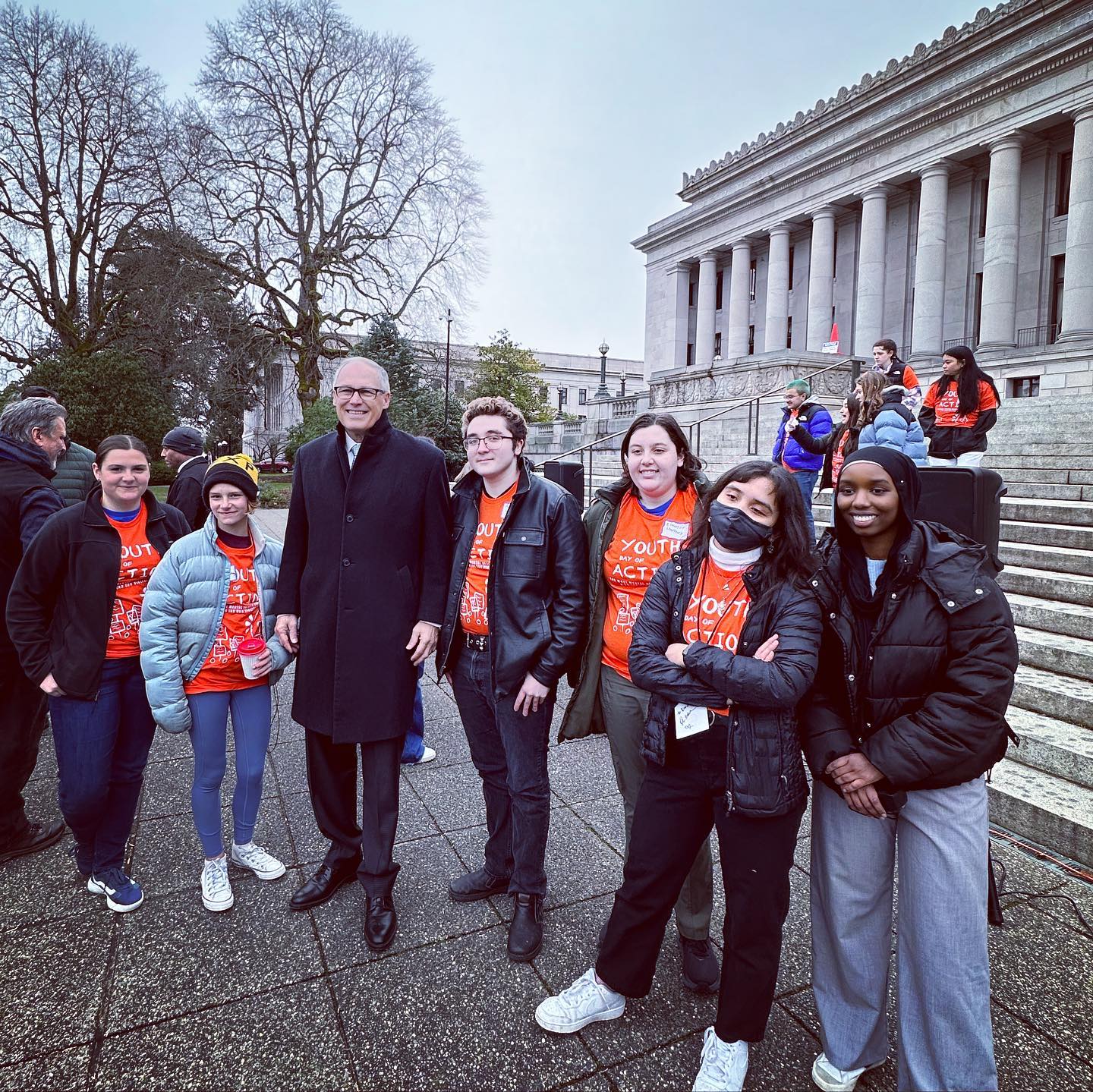 Governor Jay Inslee with youth activists